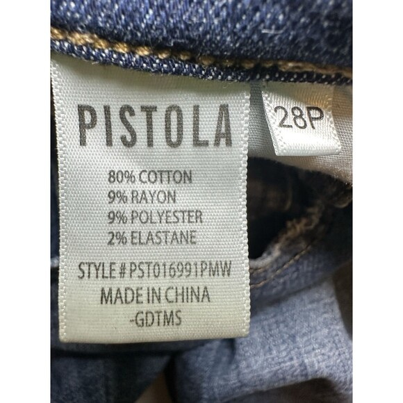 PISTOLA Straight Blue Jeans Denim Distressed Stretch Women's Petite 28P - Picture 6 of 11